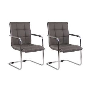 CLP Set van 2 bezoekersstoelen Gandia kunstleer chroom grijs - 320192