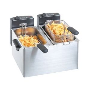 Dubbele Frituur - 2x4 Liter - 2x2,2kW - 400x400x(H)280mm