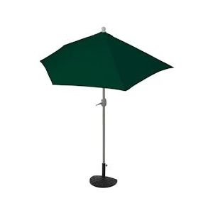 Mendler Parla halfronde parasol, balkonparasol, UV 50+ polyester/aluminium 3kg ~ 270cm groen met voet - groen Textiel 97730+35128