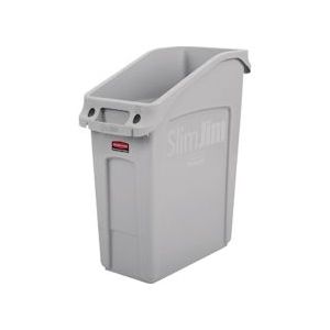 Rubbermaid Slim Jim afvalbak grijs 49L - zwart FC924