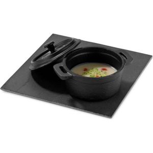 Mini braadpan met deksel 10 cm Ø PUJADAS (5 stuks) - zwart Gietijzer P23.505