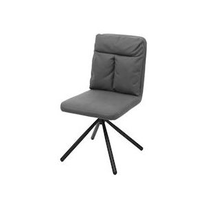 Mendler Eetkamerstoel HWC-G58, keukenstoel, draaibare autostoel textiel/stof ~ grijs - grijs Textiel 71735