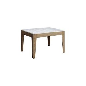 Itamoby Uitschuifbare tafel 90x120/180 cm Cico Mix Wit essenblad Natuurlijke eiken poten - 8050598045022