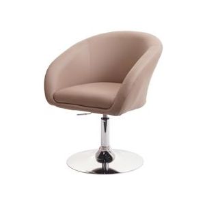 Mendler Eetkamerstoel HWC-F19, keukenstoel draaistoel loungestoel, in hoogte verstelbaar ~ kunstleer taupe - beige Synthetisch materiaal 75710
