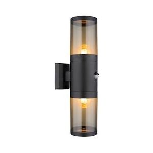 Globo Lighting Globo Buitenlamp staaledelstaal zwart dof, 2x E27 - zwart Roestvrij staal 32014-2BSS