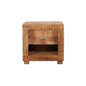 SIT Möbel Nachtkastje | 1 lade, 1 open plank | natuurlijk mangohout | B 40 x D 30 x H 40 cm | 19000-50 | Serie NACHTKOMMODE - bruin Multi-materiaal 19000-50