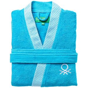 Benetton - Badjas L/XL 340GSM 100% katoen in blauw - M/L blauw BE789