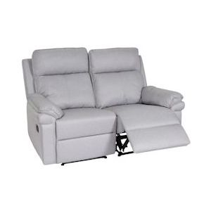 Mendler 2-zits bioscoopfauteuil HWC-L94, relax TV-fauteuil met armleuning, relaxfunctie Nosag-vering stof/textiel ~ lichtgrijs - grijs Textiel 103145+103146