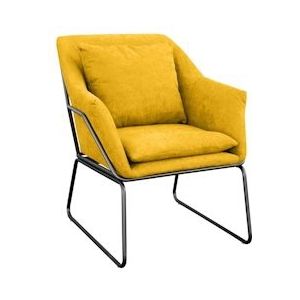 SVITA JOSIE fauteuil gestoffeerde bijzetfauteuil gele bank single relaxfauteuil stof - geel Textiel 91356