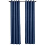Larson - Luxe Geweven Blackout Gordijn - Ringen – Donkerblauw - 150 x 250 cm - Verduisterend & kant en klaar