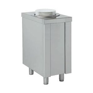 Zelfservice dispensermeubilair 1 warm put 45 borden - 400x700x850 mm - 480 W 230/1V - 10936110 Eurast - grijs Roestvrij staal 10936110