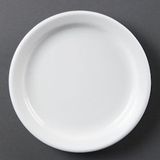 Olympia Witte borden met smalle rand 180(Ø)mm Set van 12 - wit Porselein CB487