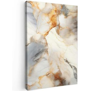 MuchoWow - Canvas Schilderij - Wit - 60x90 cm