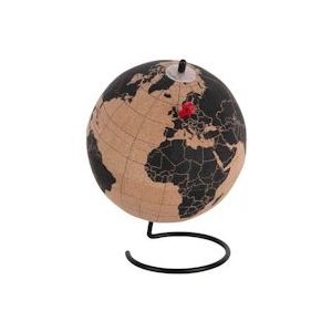 PT' Present Time Ornament World Globe Medium - Zwart - Ø15cm - zwart Kurk 8714302734472