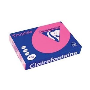 Clairefontaine Trophée Pastel, gekleurd papier, A4, 120 g, 250 vel, felroze - 1277C