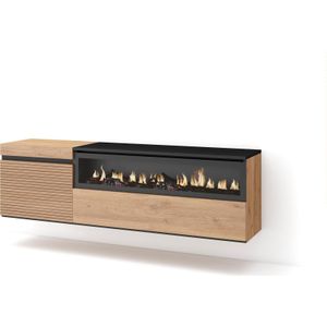 SKRAUT - 431_15 - TV-Meubel - Eiken - Elektrische Haard - Hangend - Moderne Stijl