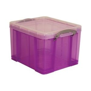 Really Useful Box opbergdoos 35 liter, transparant paars, Pak van 6 - 5060024801323