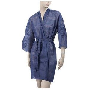 MONOUSO - Wegwerp-laboratoriumjas "Kimono" Das belt zak"TST" PP blauw XL (10 stuks) - XL 8436531750879