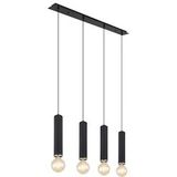 Globo Lighting Globo Hanglamp metaal zwart dof, 4x E27 - zwart Metaal 15499-4H