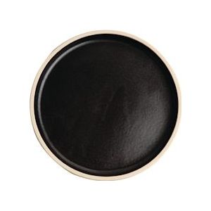 Olympia Canvas platte ronde borden zwart 18cm - zwart Aardewerk FA314