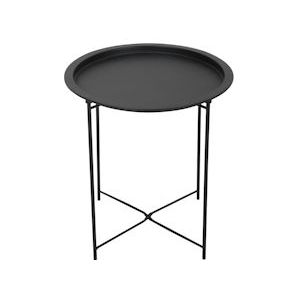 SVITA THEBE bijzettafel metaal rond nachtkastje salontafel woonkamertafel kleine bijzettafel metaal tafel bloem tafel opvouwbaar zwart - zwart Metaal 98590