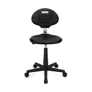 Tarente werkstoel medium met kunstof voetenkruis, zwart - zwart Multi-materiaal TAR.002.ZW