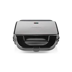 Nedis Multi grill - Grill / Sandwich / Waffle - 900 W - 28 x 15 cm - Automatische temperatuurregeling - Kunststof / Roestvrij Staal - 5412810399000