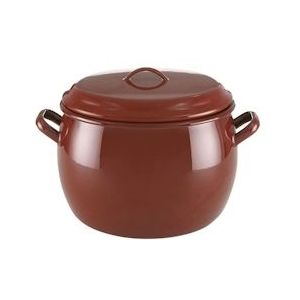 Quid Classic Casserolepan met deksel - Bruin Geëmailleerd Staal - 14 cm