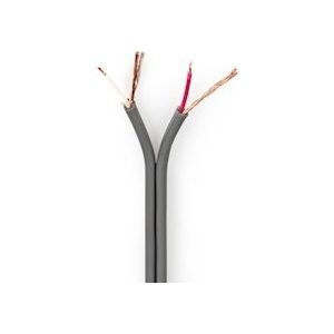 Nedis Audiokabel - 2 x 0.16 mm² - Koper - 100.0 m - Rond - PVC - Donkergrijs - Rol - 5412810296293