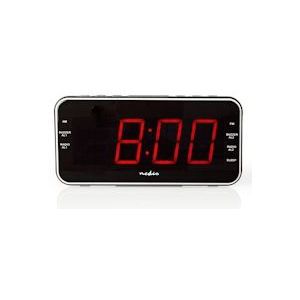 Nedis Digitale Wekkerradio - LED-Scherm - 1x 3,5 mm Audio-Input - Tijdprojectie - AM / FM - Snoozefunctie - Slaaptimer - Aantal alarmen: 2 - Zwart - 5412810274109