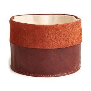 Served with Style - 78051 Chestnut - Broodmandje rond 15cm incl. canvas inzet - bruin Leer 8712099063638