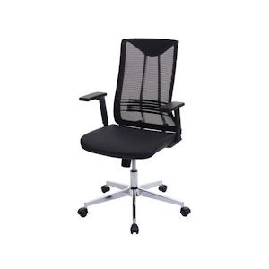 Mendler Bureaustoel HWC-J53, draaistoel bureaustoel, ergonomisch kunstleder ~ zwart - zwart Synthetisch materiaal 81083
