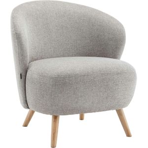 Oviala Business Relaxfauteuil in beige stof en hout - Oviala - beige Polyester 111690