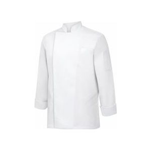 METRO Professional Heren koksjas, lange mouwen, maat XL, wit met witte bies - XL wit Multi-materiaal 7159-23