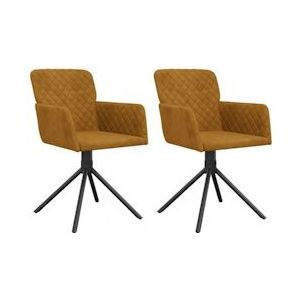 Eetkamerstoelen 2 st. Fluwelen draaistoel V2 | vidaXL: Kleur - Bruin - 344798XL