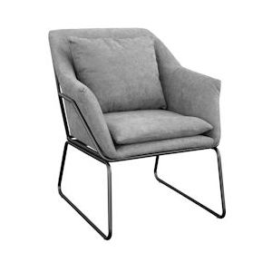 SVITA JOSIE fauteuil gestoffeerde bijzetfauteuil grijs bank single relaxfauteuil stof - grijs Textiel 91355
