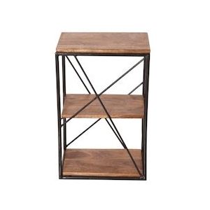 SIT Möbel Wandplank Tom Tailor | 3 Planken | Mangohout | Metalen Frame | B 40 x D 35 x H 62 cm | 12832-01 | Serie TOM TAILOR - meerkleurig Multi-materiaal 12832-01