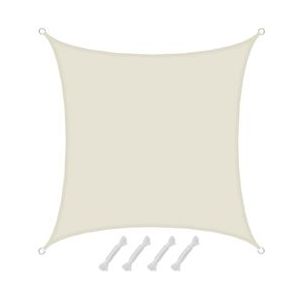 AMANKA UPF50+ Schaduwzeil - 2x2 m UV Luifel Polyester Vierkant - Zonnezeil Waterafstotend Tuin Balkon - beige Polyester 16552
