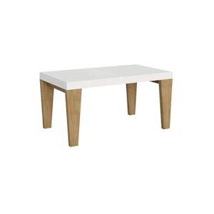Itamoby Uitschuifbare tafel 90x160/420 cm Spimbo Mix Wit essenblad Natuurlijke eiken poten - 8050598046722