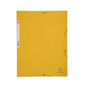 Exacompta 55509E 25x Elastomap met 3 kleppen, glanskarton 400g/m², 24x32 cm voor formaat A4, geel - geel Kartonnen 55509E