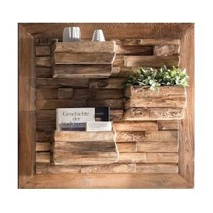 SIT Möbel Wanddecoratie/Wandplank met 3 planken | Teakhout natuur | B 80 x D 20 x H 80 cm | 07996-47 | Serie ROMANTEAKA - bruin Massief hout 07996-47