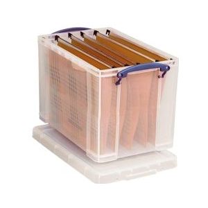 Really Useful Box opbergdoos 19 liter hangmappenkoffer, transparant - transparant 19C