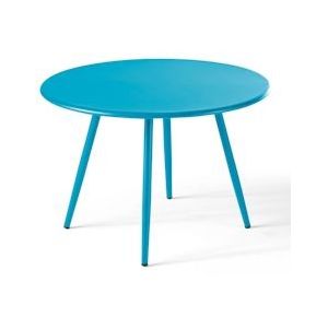 Oviala Business Ronde terras salontafel in blauw metaal 50 cm - blauw Staal 104118
