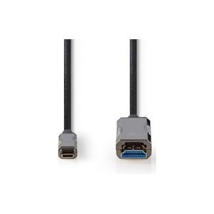 Nedis Actieve Optische USB-Kabel - USB-C Male - HDMI Connector - 18 Gbps - 50.0 m - Rond - PVC - Zwart - Gift Box - 5412810318124
