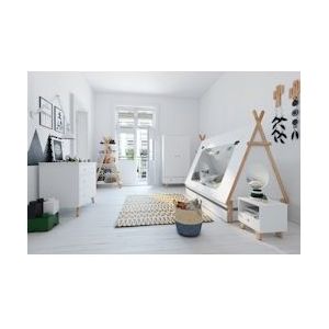 Möbilia plank Kinderplank in tentvorm | B 90 x D 35 x H 170 cm | wit / natuur | 12020013 | Serie REGAL - wit Vervaardigd hout 12020013