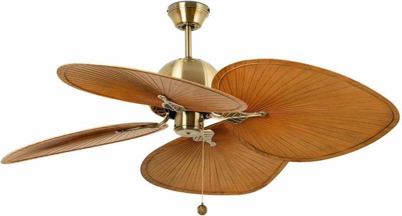 FARO BARCELONA - Plafondventilator Cuba - Oud Goud - 4 Bladen - Woon-/Eetkamer