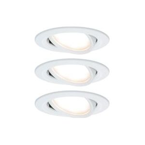 Paulmann LED-inbouwlamp Nova Plus Coin Basisset zwenkbaar  rond 84mm 50° Coin 3x6W 3x470lm 230V dimbaar 2700K Wit mat 93875 - wit 93875