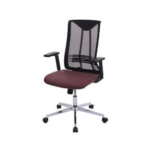 Mendler Bureaustoel HWC-J53, bureaustoel, ergonomisch kunstleder ~ bordeaux-rood - rood Synthetisch materiaal 81086