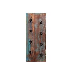 SIT Möbel Wandwijnrek | voor 4 flessen | antiek hout gekleurd | antiek metaal zwart | B 33 x D 4 x H 80 cm | 09131-98 | Serie RIVERBOAT - meerkleurig Multi-materiaal 09131-98