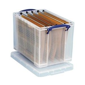 Really Useful Box opbergdoos 19 liter hangmappenkoffer inclusief 10 hangmappen, transparant - transparant 5060024802146
